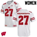 Women's Wisconsin Badgers NCAA #27 Cristian Volpentesta White Authentic Under Armour Stitched College Football Jersey NZ31M43LC